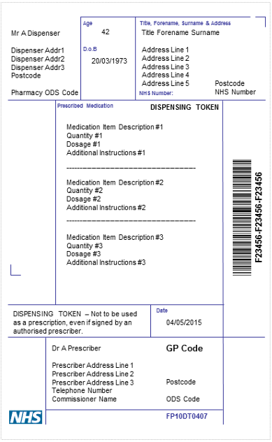 NHS Electronic Prescription Token